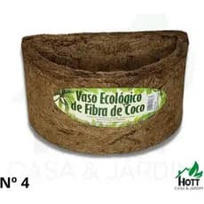 Vaso Xaxim Ecológico Fibra De Coco Parede Meia Lua N4 (26x15x13cm) - Agrofor