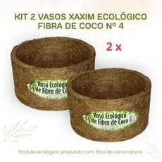 Kit 2 Vasos Xaxim Ecológico Fibra De Coco, N°4 (26cmx13cm) - Agrofor
