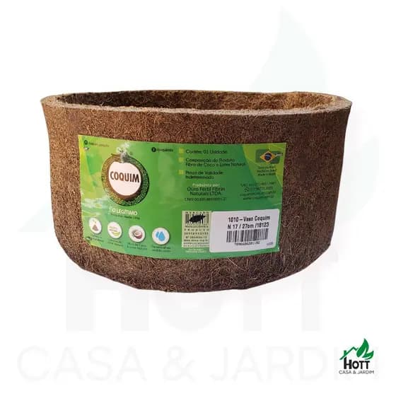 Vaso Para Plantas Em Fibra De Coco Coquim Nº17 (27x15cm)