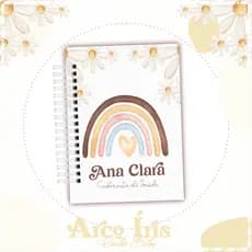 Caderneta de Vacina -  Arco Iris - Personaliza com Nome - Caderneta de saúde