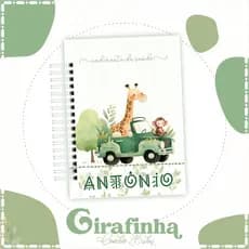 Caderneta de Saúde - Girafa -  Personalizada com Nome - Caderneta de Vacinação