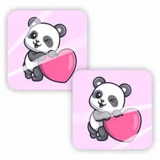 Etiqueta Adesiva Quadrada - Panda 005 - 500 unidades