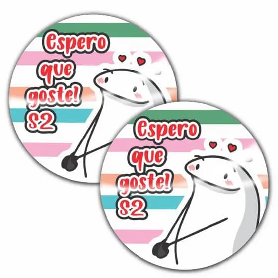 Etiqueta Adesiva Redonda - 006 Flork Espero Que Goste - 500 Unidades