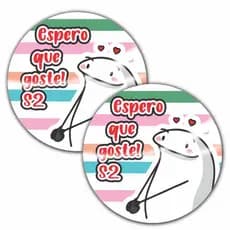 Etiqueta Adesiva Redonda - 006 Flork Espero Que Goste - 500 Unidades