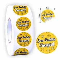 Etiqueta Adesiva Redonda 3cm - Seu Pedido Chegou - (500 Unidades)