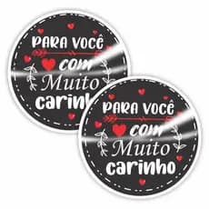 Etiqueta Adesiva Redonda - 002 Para Você Carinho - 500 Unidades (MC)