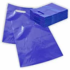 Sacola Plástica Boca de Palhaço Lisa Azul Promo 30x40cm - (50 Unidades)