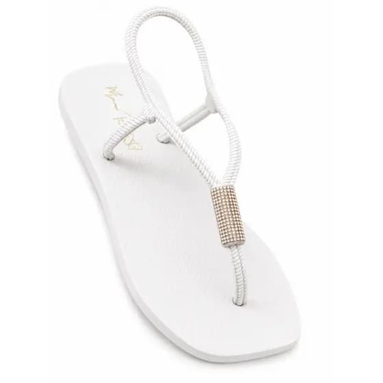 🤍 Chinelo Feminino Branco Luxo com Strass Confortável Leve Macio Antiderrapante