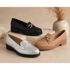 Sapato Mocassim Beira Rio Casual 4312.103 Conforto Feminino Outono Inverno Tendência Confortável