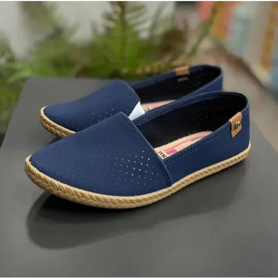 Sapatilha Feminina Moleca Alpargata 5287.210 Mulher Tecido Estilo Bico Redondo Original