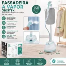 Passadeira a Vapor Vertical Onistek – Vapor Rápido para Roupas, Cortinas e Estofados