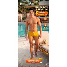 Sunga masculina Boxer Lycra Larga Praia Piscina