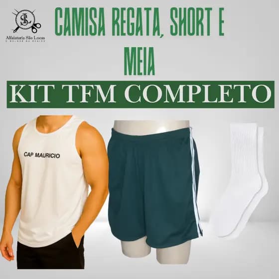 Kit TFM Completo |  Camisa Regata, Short e Meia (Oficiais/St e Sgt/ Cb e Sd/ Alunos e Cadetes)