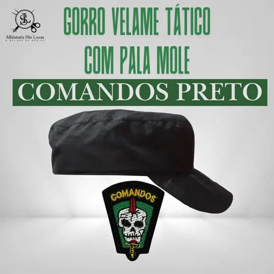 Gorro tático estilo velame com pala mole + KIT Gorro e Bordado