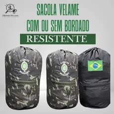 Sacola Velame Militar Bolsos e Dobrável  (Com Bordado) Personalização