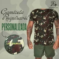Camiseta Camuflada Masculina Modelo Dryfit - Padrão EB ( Exército) - Com nome Personalizado