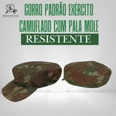 Gorro Padrão Exército Camuflado com Pala Mole