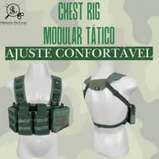 Chest Rig Modular Tático (4 Bolsos para Equipamentos Essenciais)