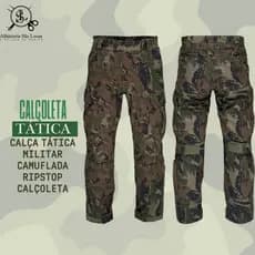 Calça Calçoleta Tática Camuflada Ripstop 6 Bolsos