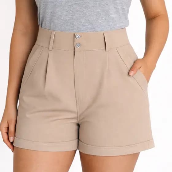 SHORT ALFAIATARIA FEMININO CINTURA ALTA COM bolso nas laterais verao 2026