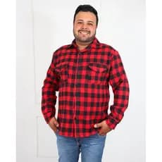 Camisa masculino Xadrez Flanela de manga longa forma grande