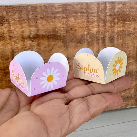 Forminhas para Doces Personalizadas Margaridas | Brigadeiro | Festa Aniversário Infantil