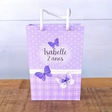 Sacolinha Personalizada Borboleta Lilás | Pegue e Monte | Lembrancinhas | Festa infantil | Aniversário