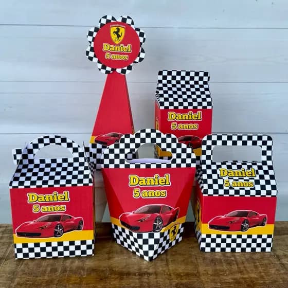 Kit Festa Ferrari | Pegue e Monte | Personalizados | Lembrancinhas | Festa infantil | Aniversário