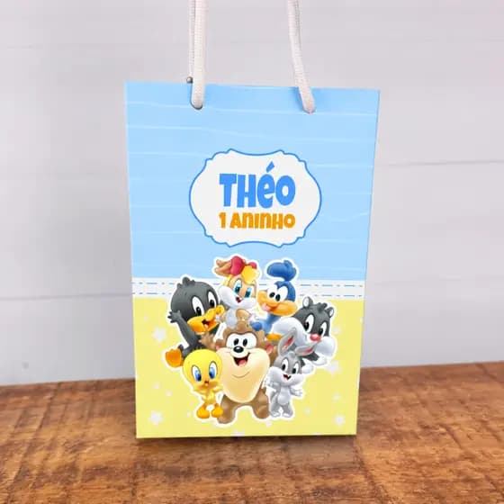 Sacolinha Personalizada Baby Looney Tunes Lembrancinhas Festa infantil Aniversário