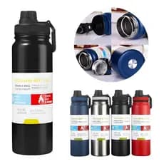Garrafa Térmica Inox 800ml Antivazamento Quente Frio Parede Dupla Água Gelada Café Academia Trabalho