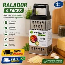 Ralador 24cm Aço Inox 4 Faces Resistente Cozinha Para Verduras Legumes Queijo Multiuso