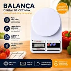 Balança Cozinha Digital 10kg Alta Precisão Dieta e Nutrição