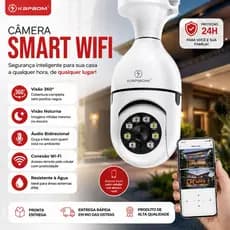 Câmera Wi-Fi 1080p: Rotação 360°, Rastreamento Automático, Monitoramento Residencial, Interna/Externa