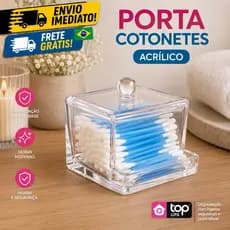 Porta Algodão E Cotonete Organizador Em Acrílico para Banheiro