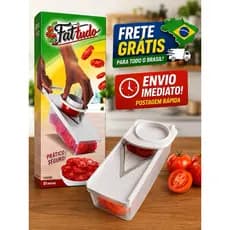 Fatia Tudo Fatiador Manual de Verduras e Legumes Com Recipiente e Protetor de Mãos Com Dois Tamanhos De Cortes Prático