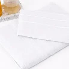KIT 2 Toalha de Banho Branca 60x120cm - 100% Algodão