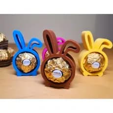 Coelhinho Porta Ferrero Rocher com 3 Unidades