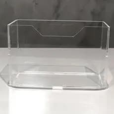 Porta Cartão de Acrílico Transparente Organizador de Cartões de Visita Elegante