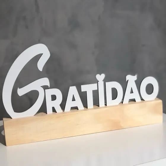 Palavra Decorativa Gratidao Enfeite Mesa Gratidão Decoração Amor em MDF Palavra Decorativa Para Sala Mesa
