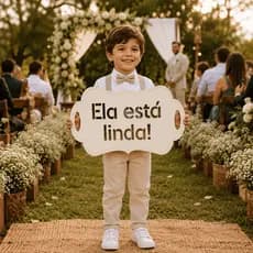 Placa Vazada 30cm Para Casamento Pajem Daminha Entrada Noiva E Noivo MDF Branco Luxo