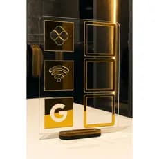 Placa Pix Pagamento QrCode De Mesa Balcão Acrílico Wifi Google 20cm