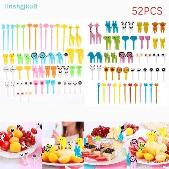 [lLinshgjkuB] 52 Peças De Desenho Animado Animal Garfo De Frutas Infantil Sobremesa Decoração De Festa [Novo]