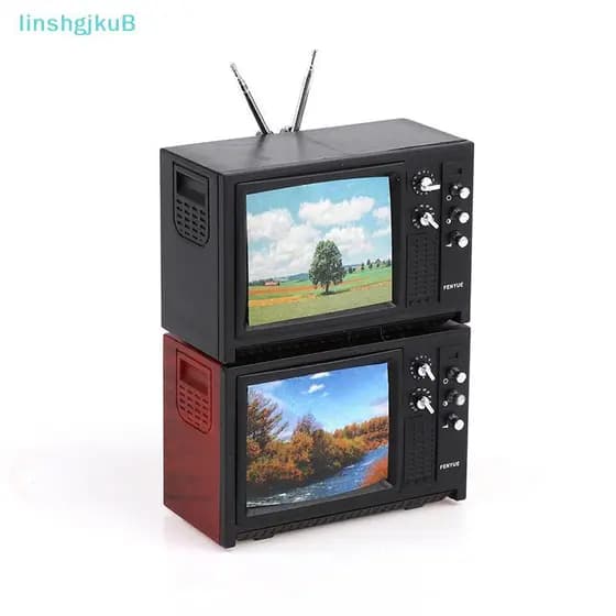 [lLinshgjkuB] TV De Televisão Em Miniatura Para Casa De Bonecas 1 : 12 Com Imagem Modelo De Móveis Boneca [Novo]