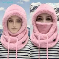 [lLinshgjkuB] Balaclava Térmica Quente À Prova De Vento Com Capuz De Esqui Para Motocicleta De Lã Polar Ajustável Ciclis
