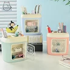 lovelycactushg Porta-Lápis De Urso Fofo , Organizador De Mesa , Caixa De Decoração Multiuso , Armazenamento Presente De