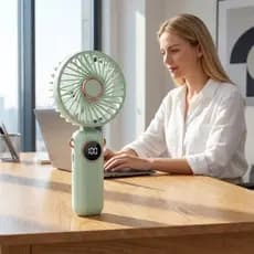 lovelycactushg Portátil Dobrável Mini Ventilador USB Recarregável 5 Velocidade Ne Pendurado De Refrigeração Para Corrida