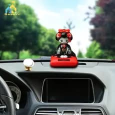 Bbounce Movido A Energia Solar Estilo Japonês Boneca Ornamento De Carro Quimono Menina Agitando Nód Dos Desenhos Animado