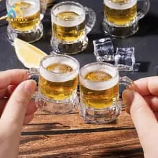 Bbounce 5/10 Pçs 30ml Copo De Cerveja Alça Pequena Uísque Plástico Para Festa Caneca Vidro Barware Cozinha Jantar Bar Ca