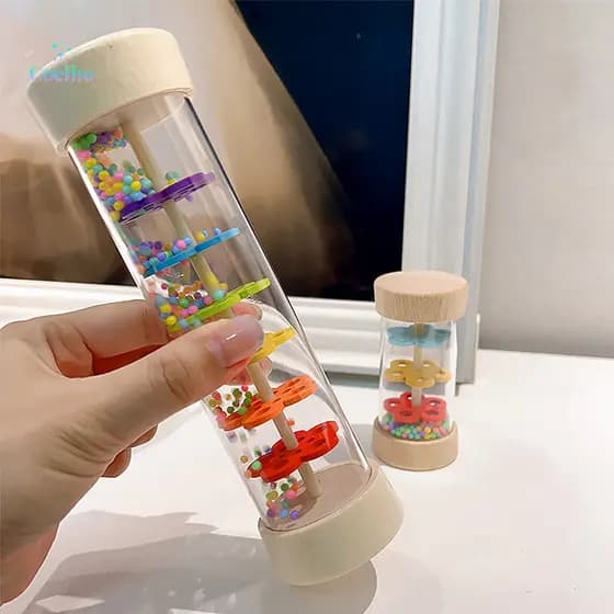 Decorador Bonito Bebê Chuva Vara Chocalho Educacional Rainmaker Brinquedos Sensoriais Para Crianças Novo