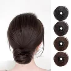Decorador Garra Clipe Tipo Coque De Cabelo Falso Sintético Em Linha Reta Chignon Na Extensão Da Cauda Do Updo Pedaço Par